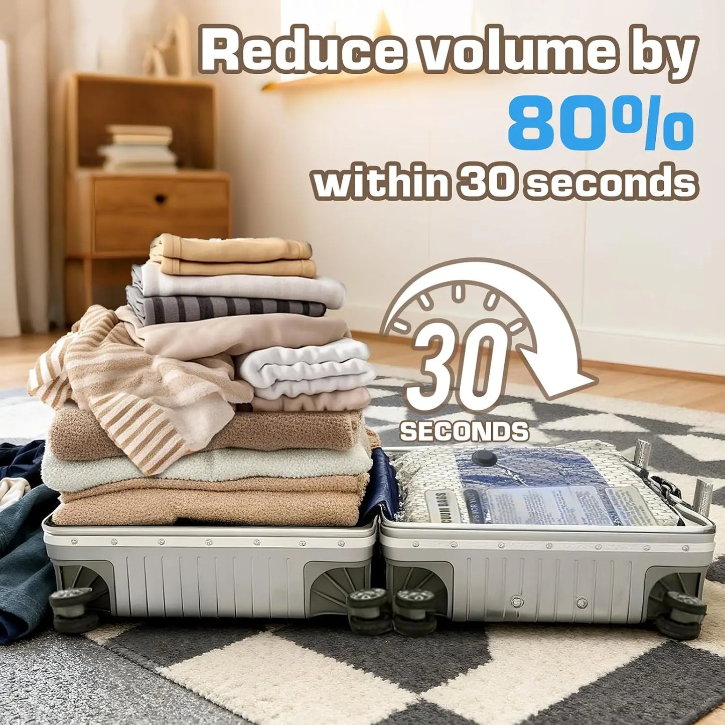 Rechargeable Air Pump Vacuum Storage Bags For Travel And Home
