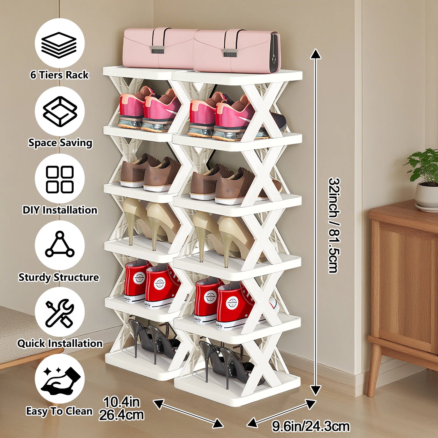 Detachable Shoe Rack Storage Organizer Multi Layer Shelf Cabinet