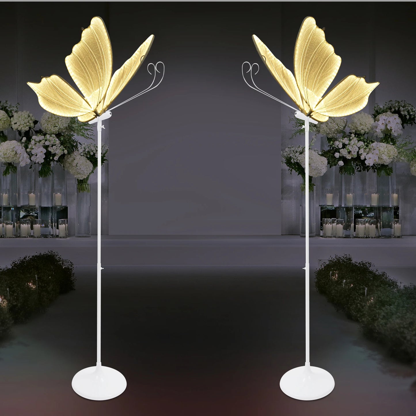 Two-Pack Romantic Butterfly Floor Lamp Wedding LED Decorative Lights
