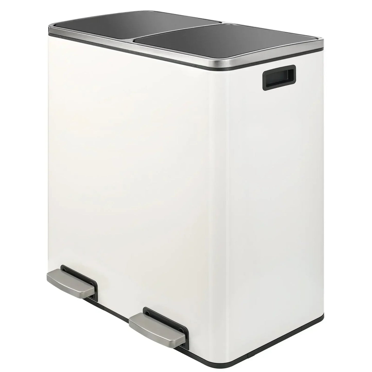 Stainless Steel Dual Recycling Trash Can With Soft-Close Lid