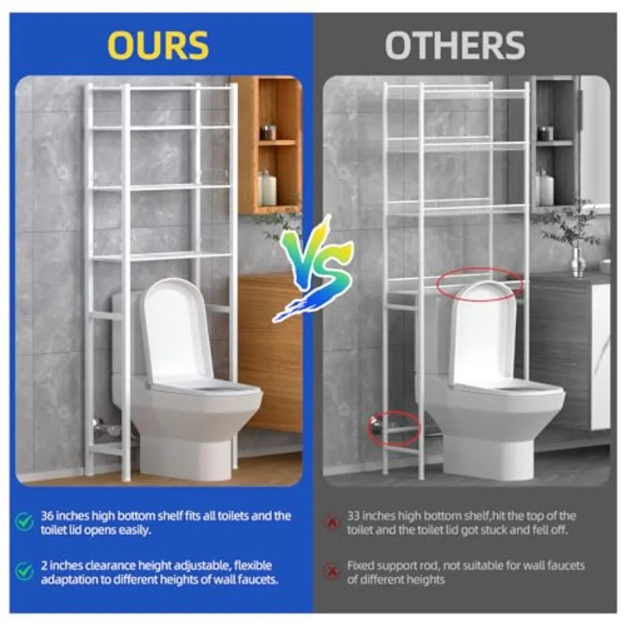 Over The Toilet Storage Rack, Freestanding Bathroom Organizer Shelves