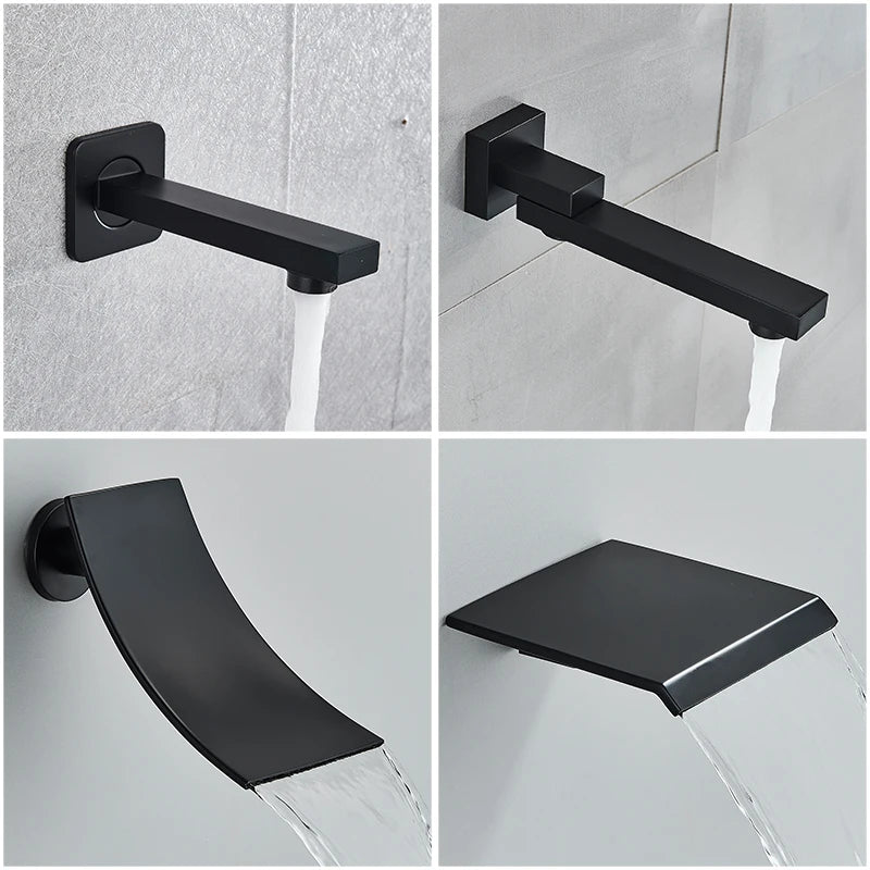 Quyanre Concealed Shower System With Tub Spout Rainfall Faucet