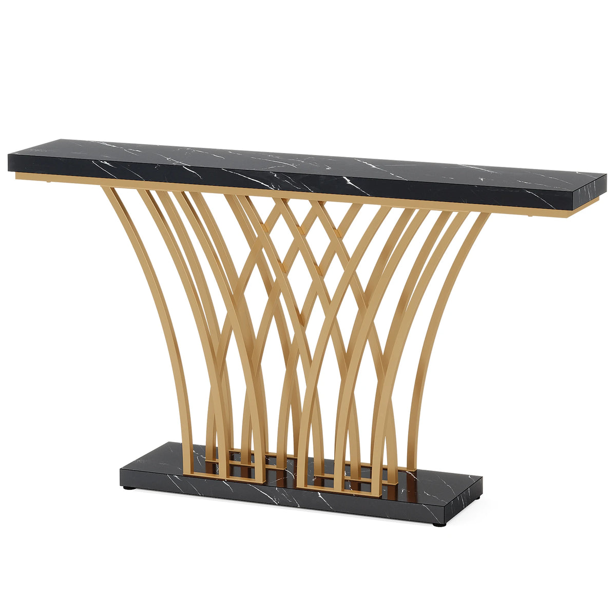 Tribesigns Modern Console Table with Geometric Metal Base for Entryway