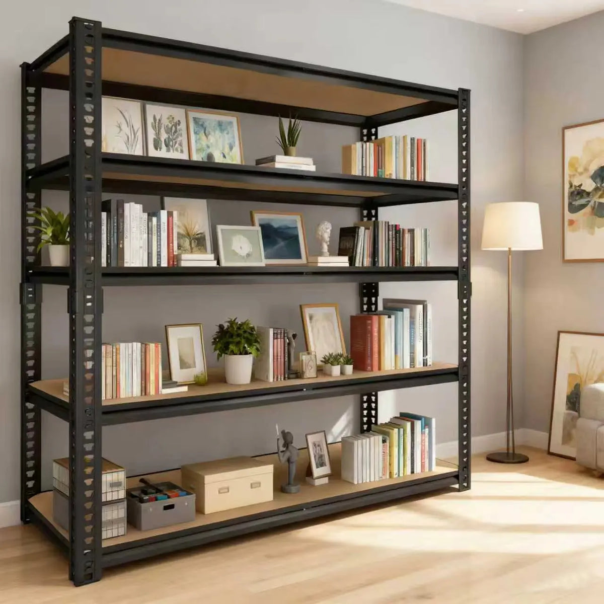 SARENZOON Heavy Duty Metal Garage Storage Shelving Rack System