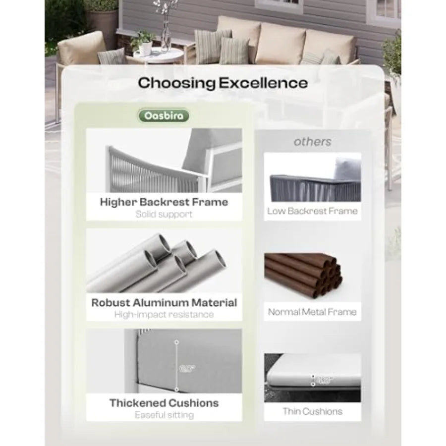 Aluminum Patio Furniture Set for Backyard and Garden