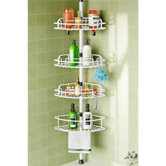 Corner Shower Caddy Tension Pole Organizer Bathroom Storage