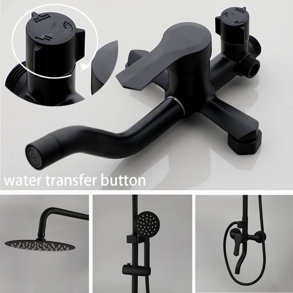Sinlaku Bathroom Rainfall Shower Mixer Faucet System