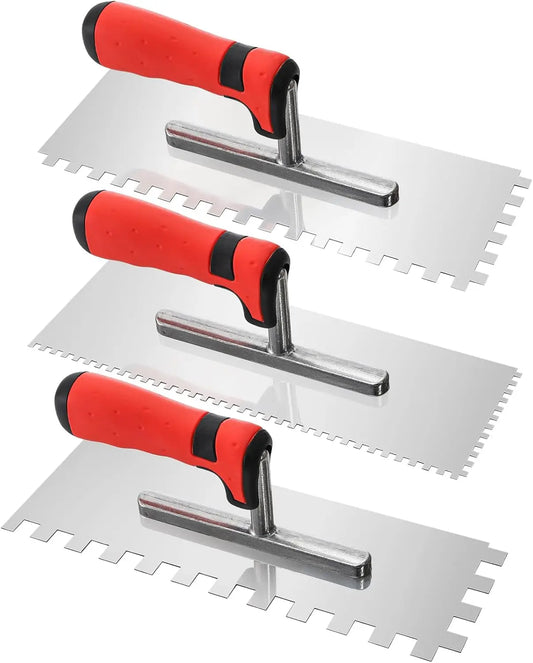 3-Piece Stainless Steel Trowel Set for Tile and Masonry