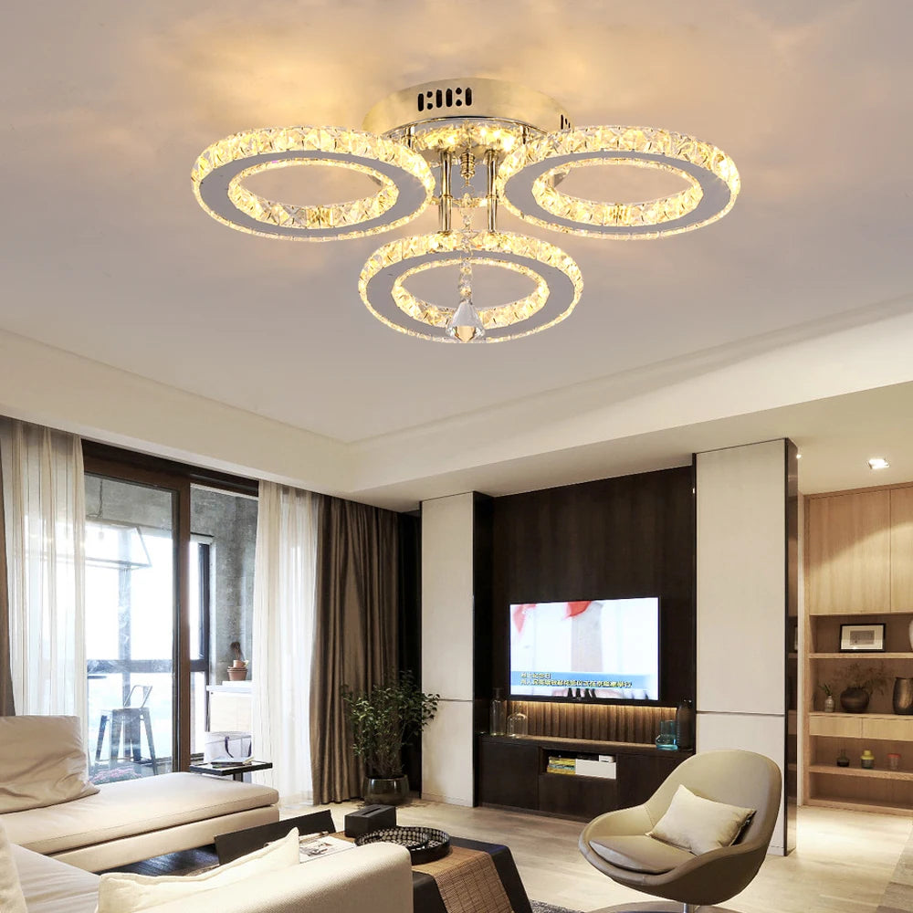 VETRULUS Crystal Ceiling Chandelier LED Lighting For Living Room