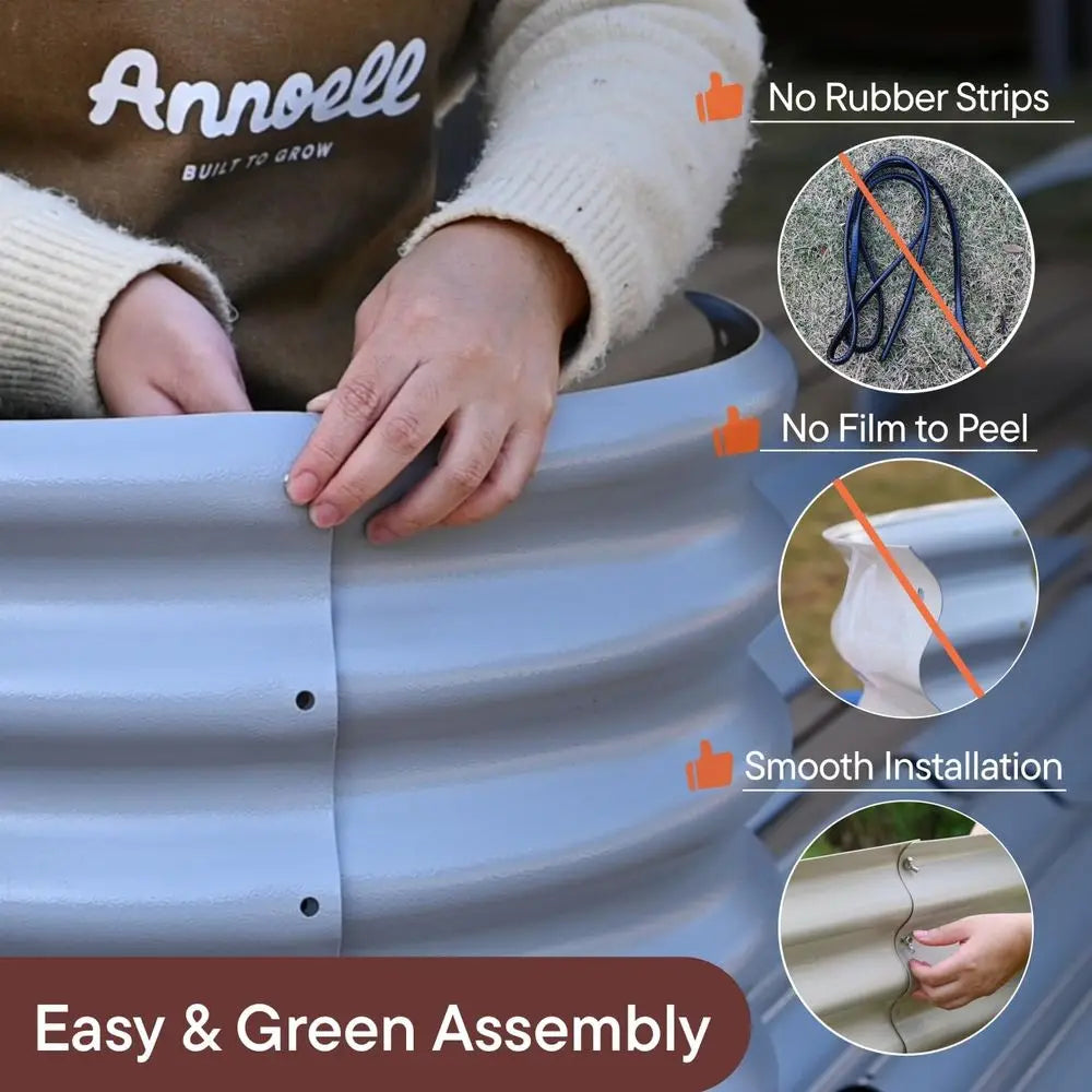 Galvanized Raised Garden Beds For Outdoor Plants And Veggies
