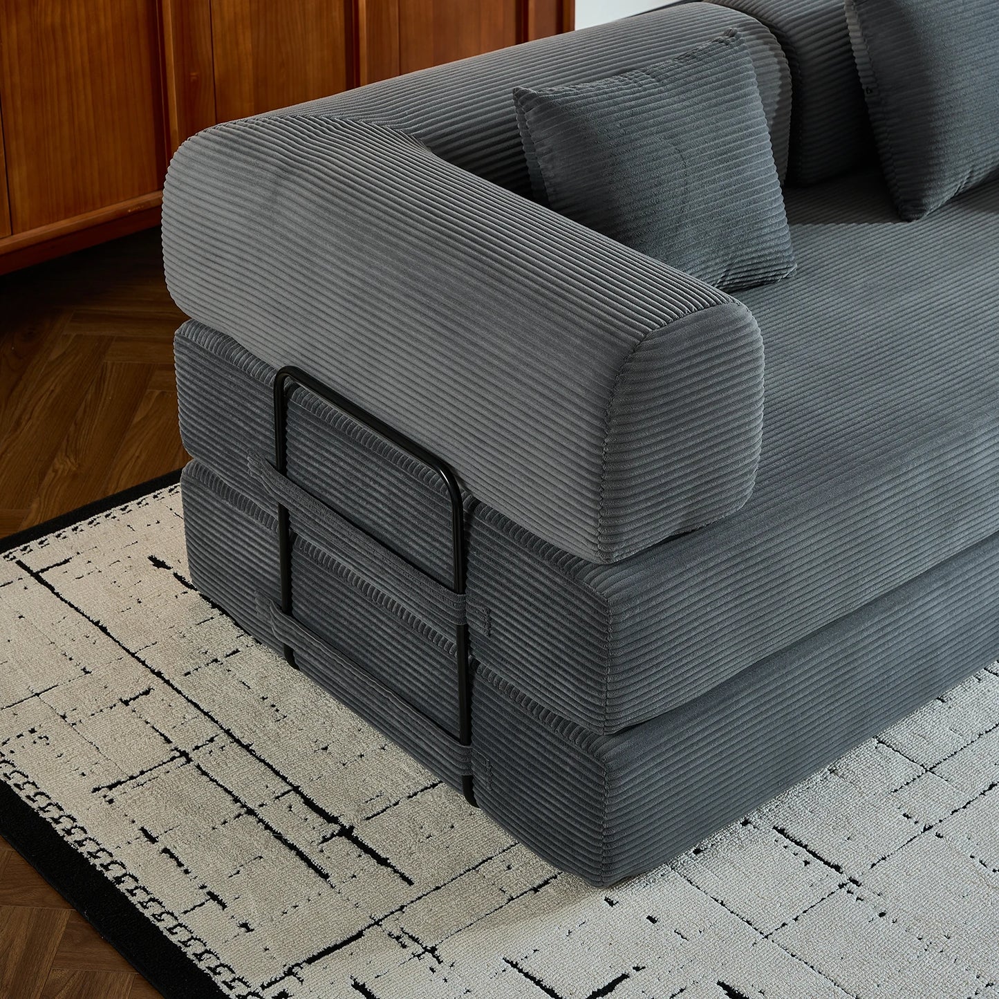 THOLASIS Folding Convertible Sofa Bed Futon for Small Spaces