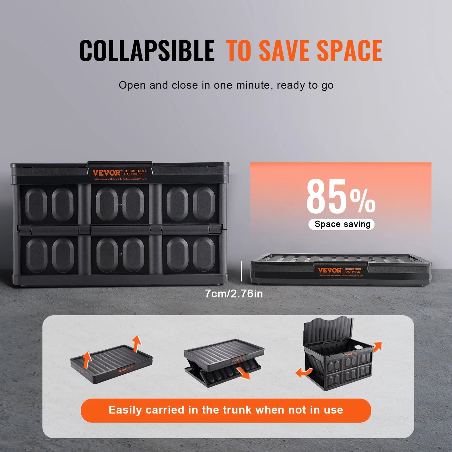 NONECN Collapsible Storage Bins Set Of 3 With Lids