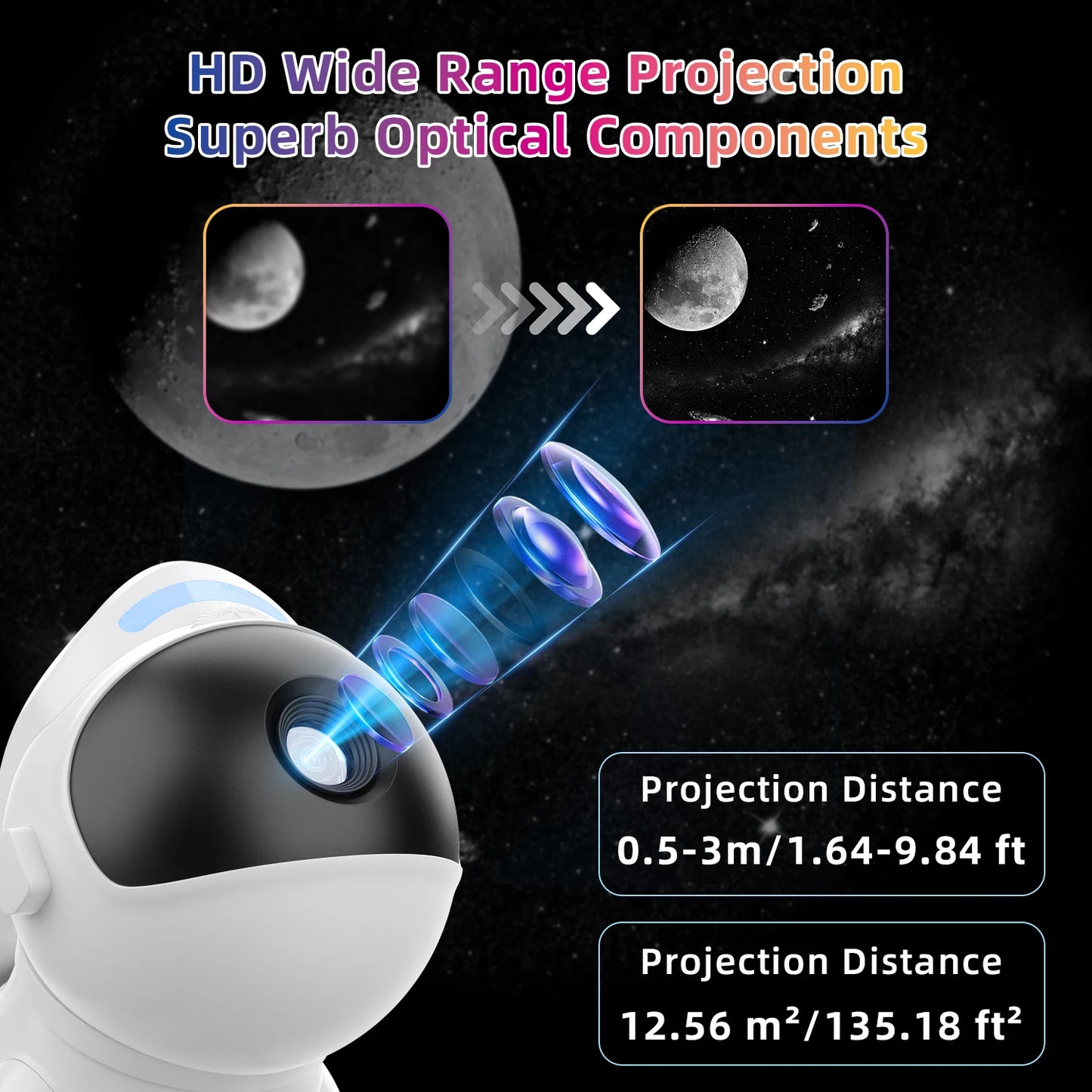 AUSYLE Star Projector Space Dog Night Light With Galaxy Discs