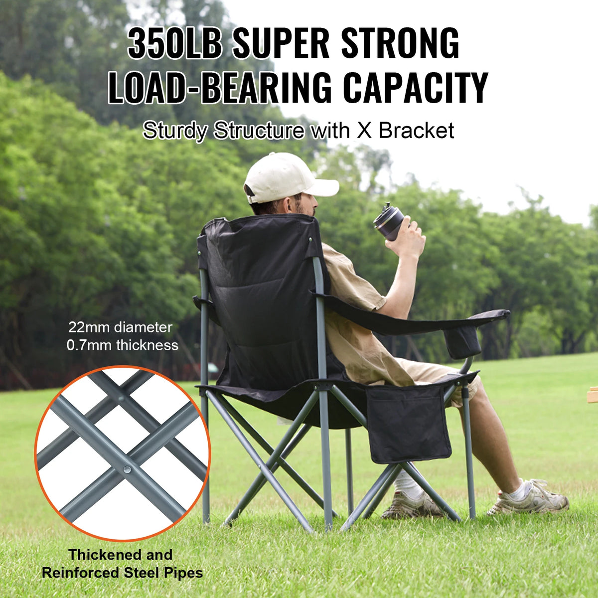 SucceBuy Portable Folding Outdoor Camping Chair for Hiking and Fishing