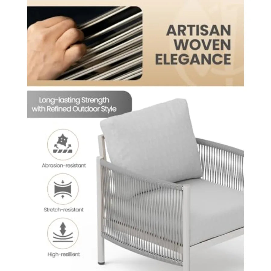 Aluminum Patio Furniture Set for Backyard and Garden
