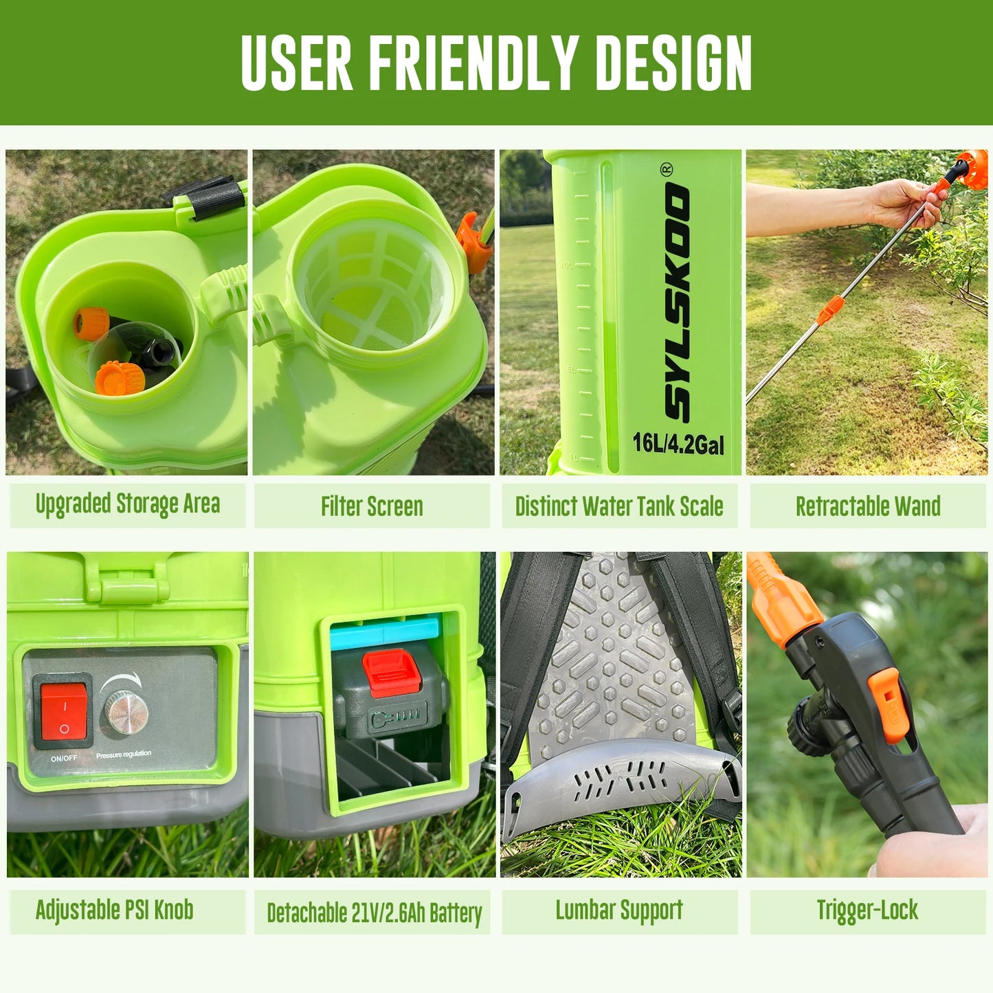 Electric Garden Sprayer 100 PSI, Compatible With 18V Battery