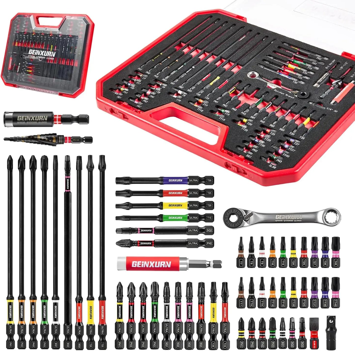 58-Piece Screwdriver Set With Impact Bits Wrench Drill Toolbox