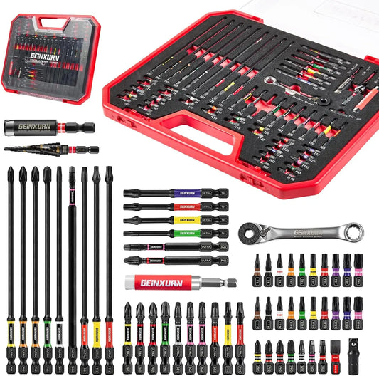58-Piece Screwdriver Set With Impact Bits Wrench Drill Toolbox
