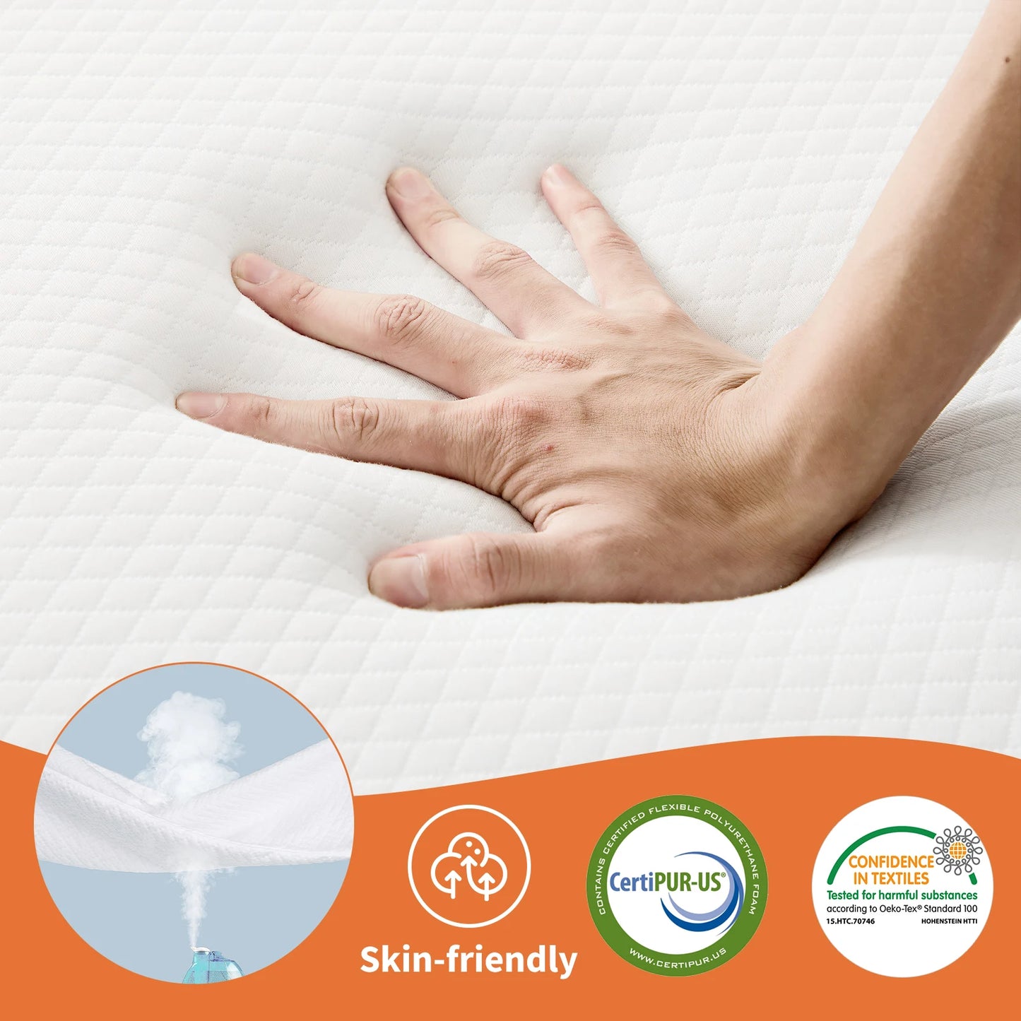 MCQ Foldable Tri-fold Mattress With CertiPUR-US Certified Comfort Washable Cover
