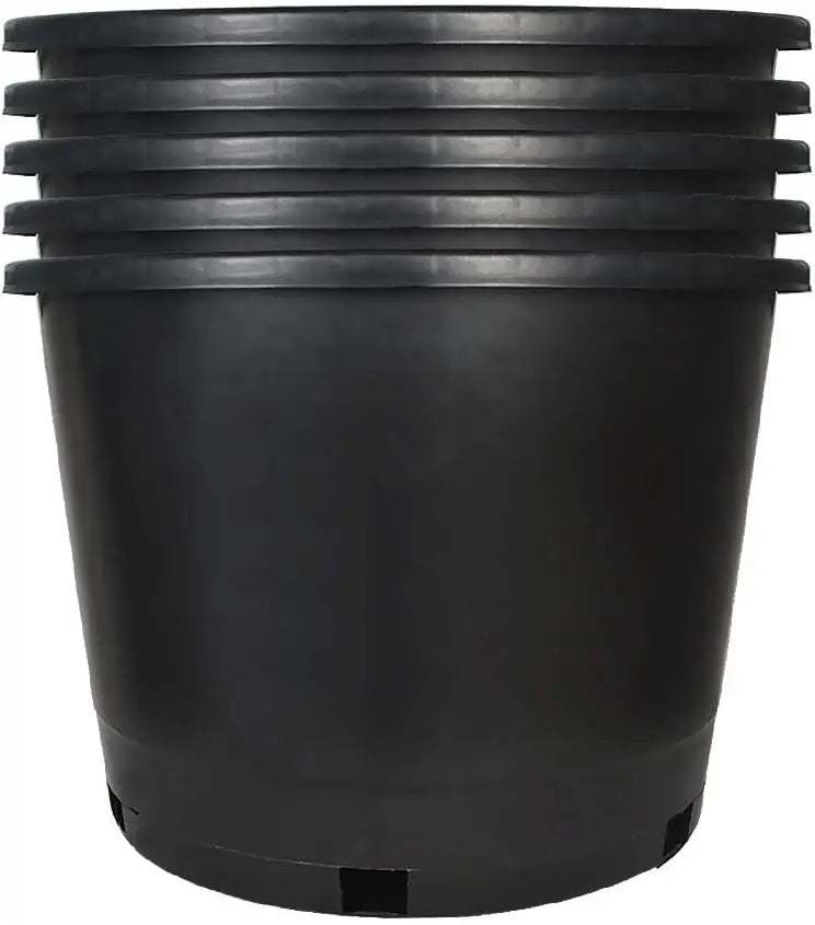 Plastic Plant Pots Five Pack Durable Garden Planters Indoor Outdoor