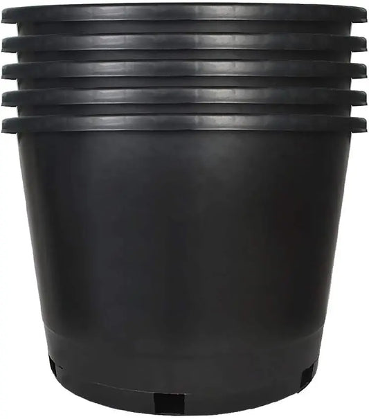 Durable Plastic Plant Pots FivePack For Indoor Outdoor Gardening