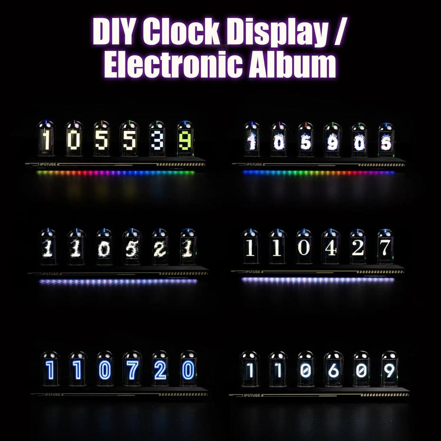 Aiopp Nixie Tube Clock Kit Night Light With Digital Calibration