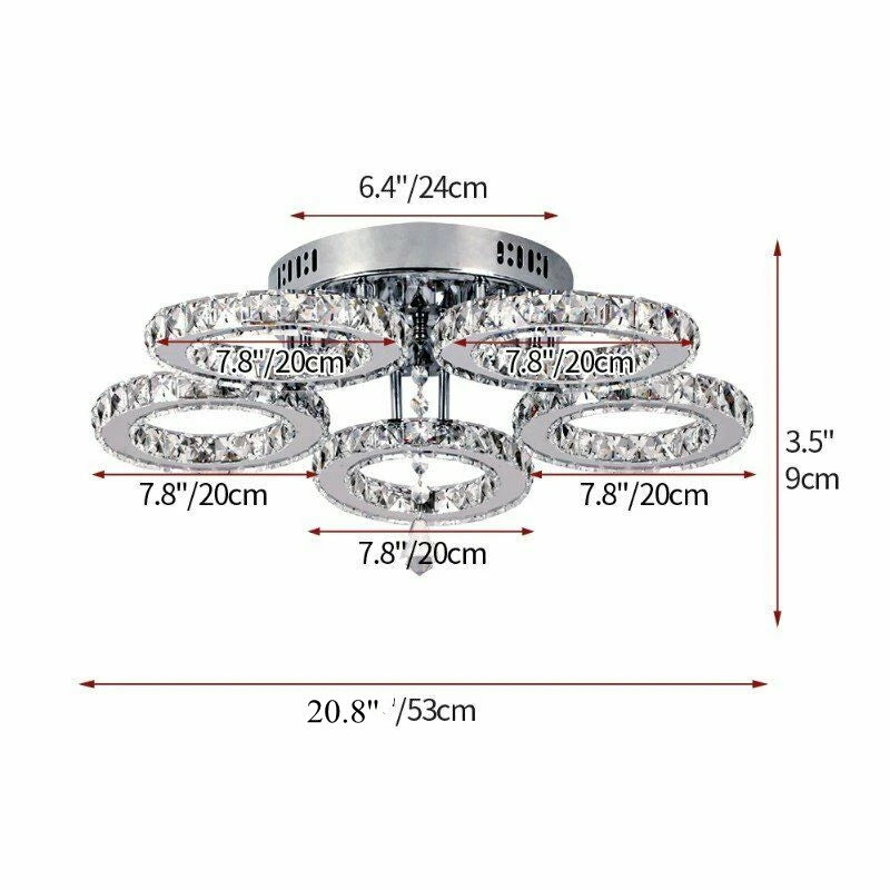 VETRULUS Crystal Ceiling Chandelier LED Lighting For Living Room