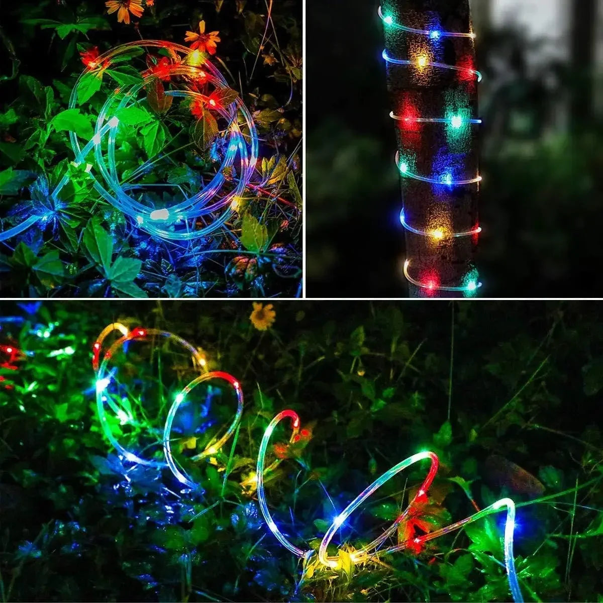 IEEYEEY LED Solar Rope Light For Outdoor Garden Decor