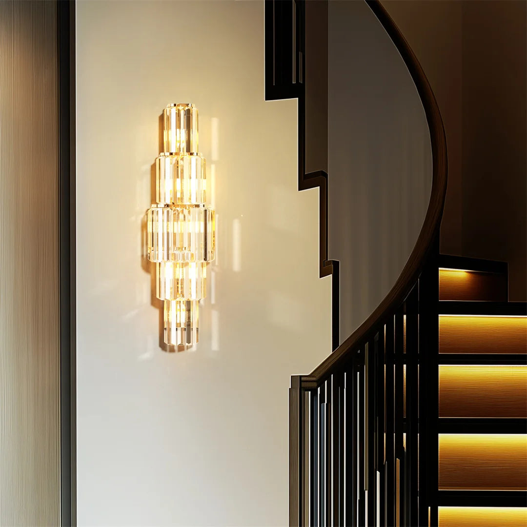 LUVODI Crystal Wall Lamp 3 Layer Sconce With E14 LED
