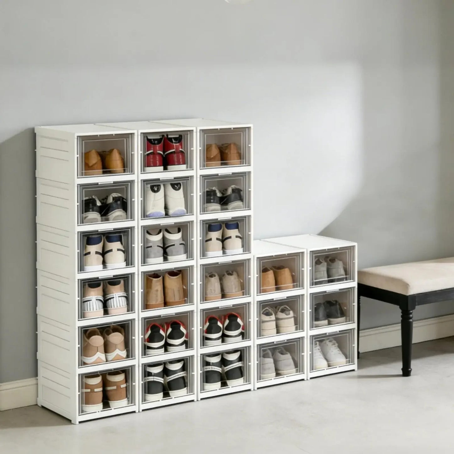 Foldable Shoes Storage Box Organizer 3-6 Layer Plastic Cabinet