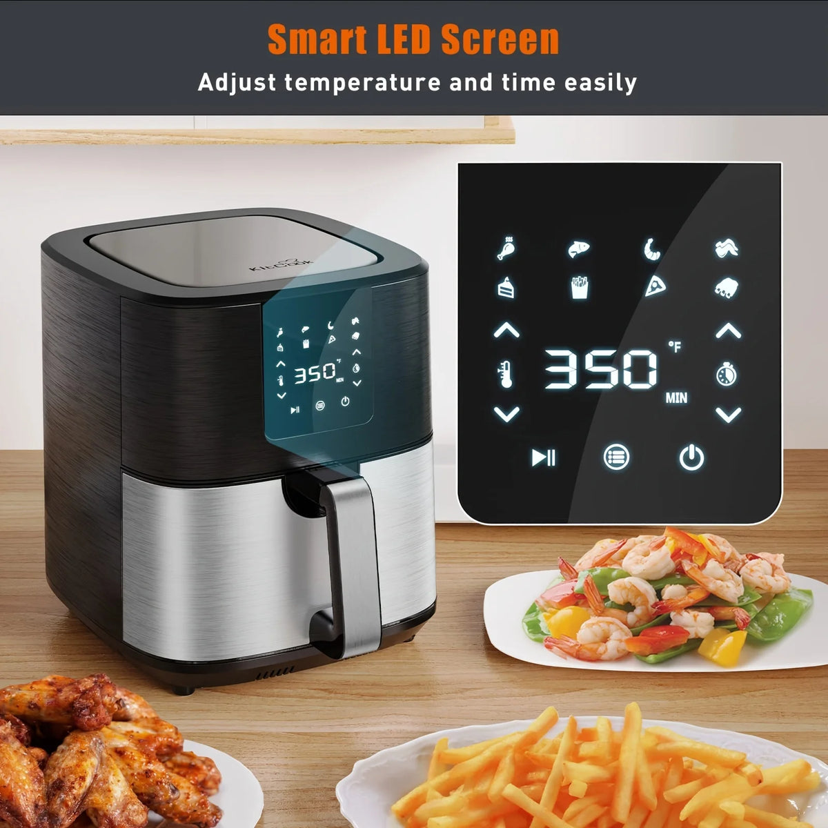 KitCook Digital Air Fryer With Touchscreen And Eight Cooking Presets