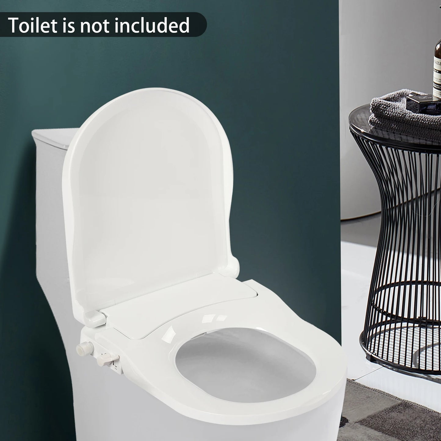 Non-Electric Bidet Seat With Dual Nozzles For Elongated Toilets