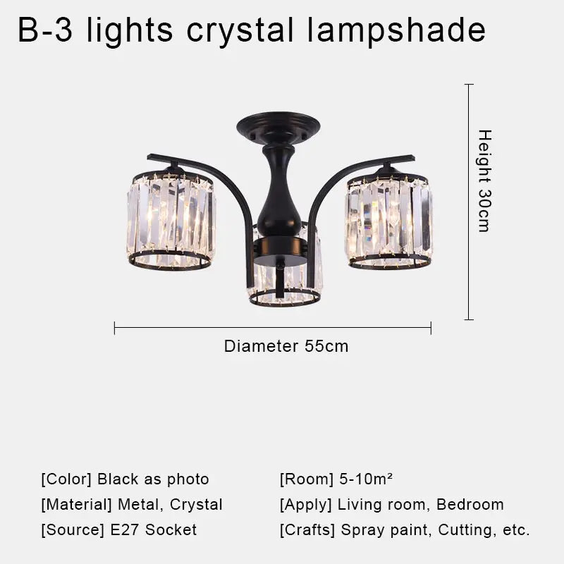 Owen Lyca Modern LED Chandelier Crystal Glass Shade
