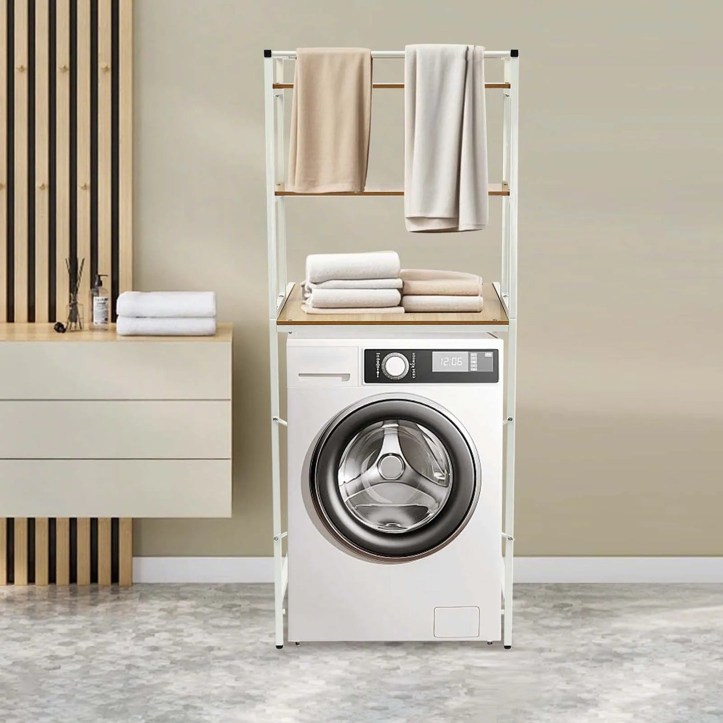 Bymaocar 3 Tier Washing Machine Storage Rack Laundry Organizer