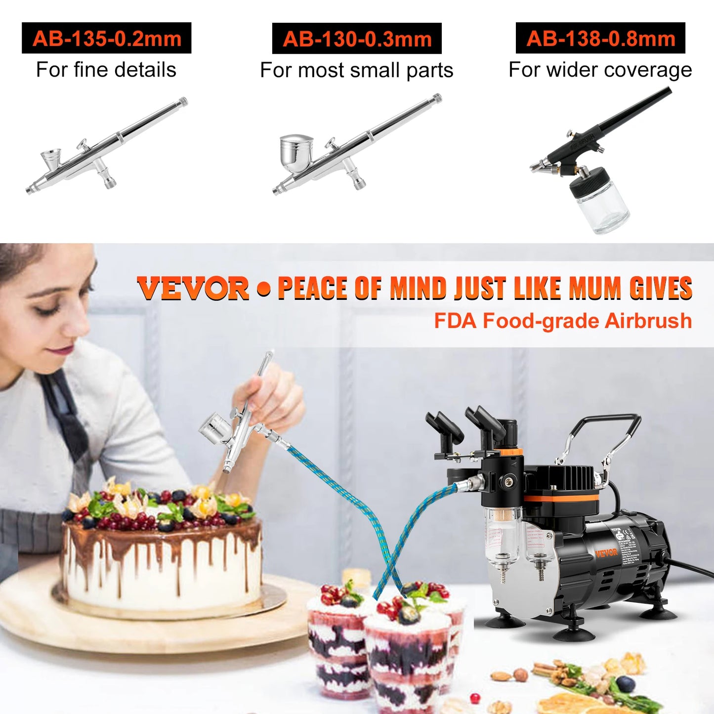 SucceBuy Professional Dual-Action Airbrush Spray Gun Set