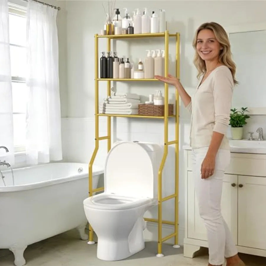 Three-Tier Over-The-Toilet Storage Shelf Freestanding Bathroom Organizer