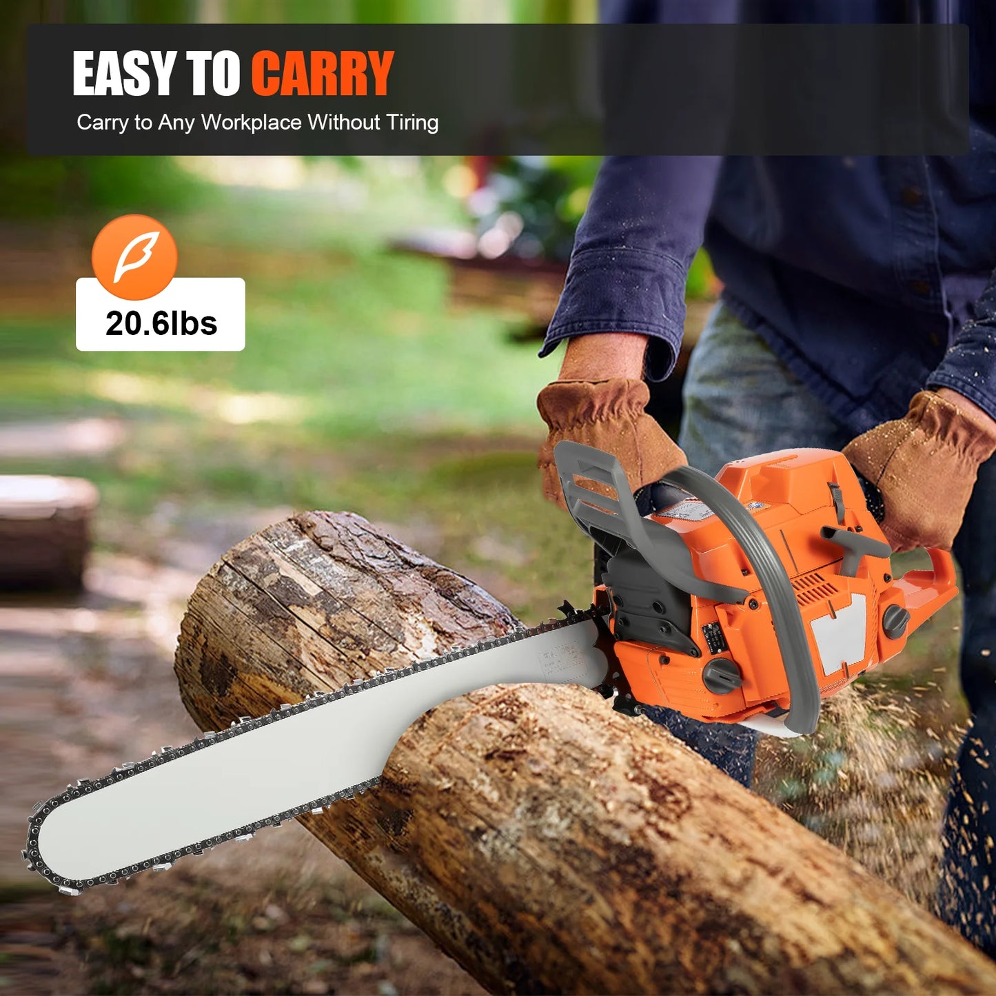 Gas Chainsaw 71.8cc 2 Stroke With Hand Pull Start