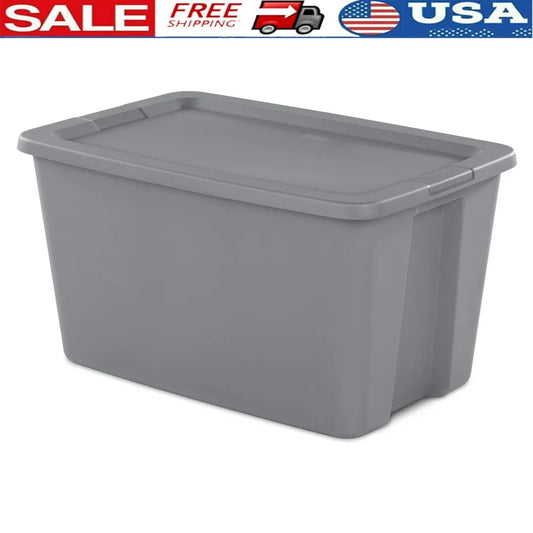 Stackable Storage Bin with Lid and Integrated Handles