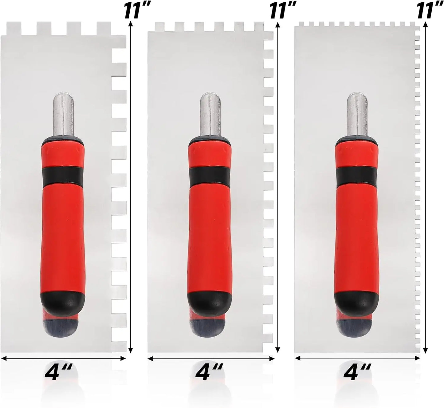3-Piece Stainless Steel Trowel Set for Tile and Masonry
