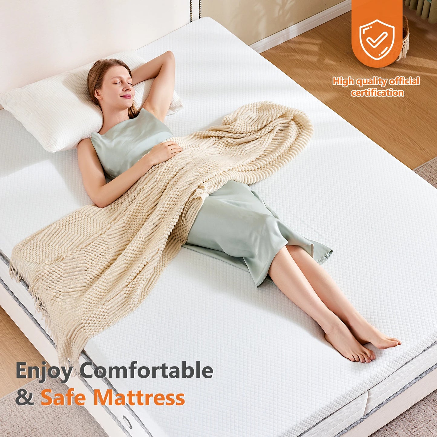 MCQ Gel Memory Foam Bed Topper With Cloth Cover Cooling