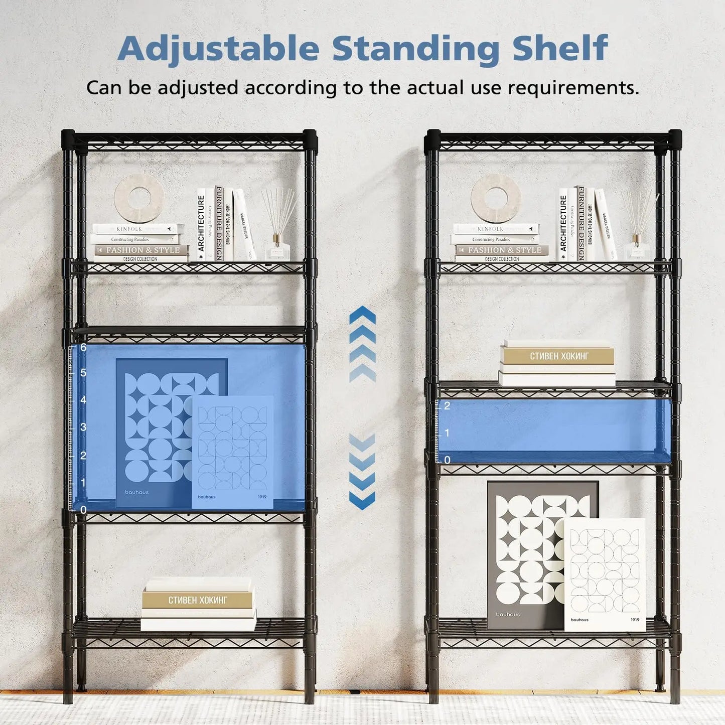 JHK 3-5 Tier Metal Wire Storage Shelves Adjustable Heavy Duty