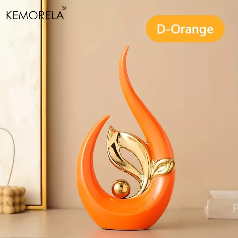 KEMORELA Ceramic Statue Nordic Creative Light Luxury Home Decor Figurine