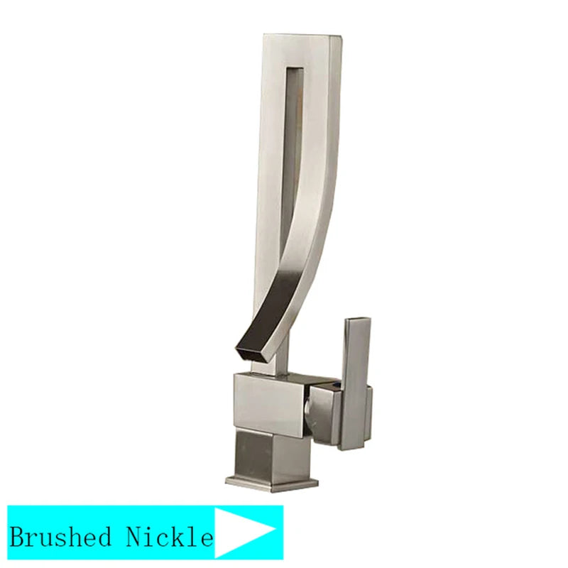 Wanmivezlo Bathroom Basin Faucet Deck Mounted Waterfall Mixer Single Handle