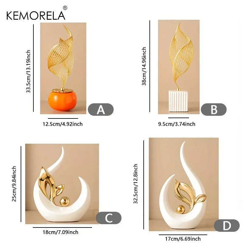 KEMORELA Ceramic Statue Nordic Creative Light Luxury Home Decor Figurine