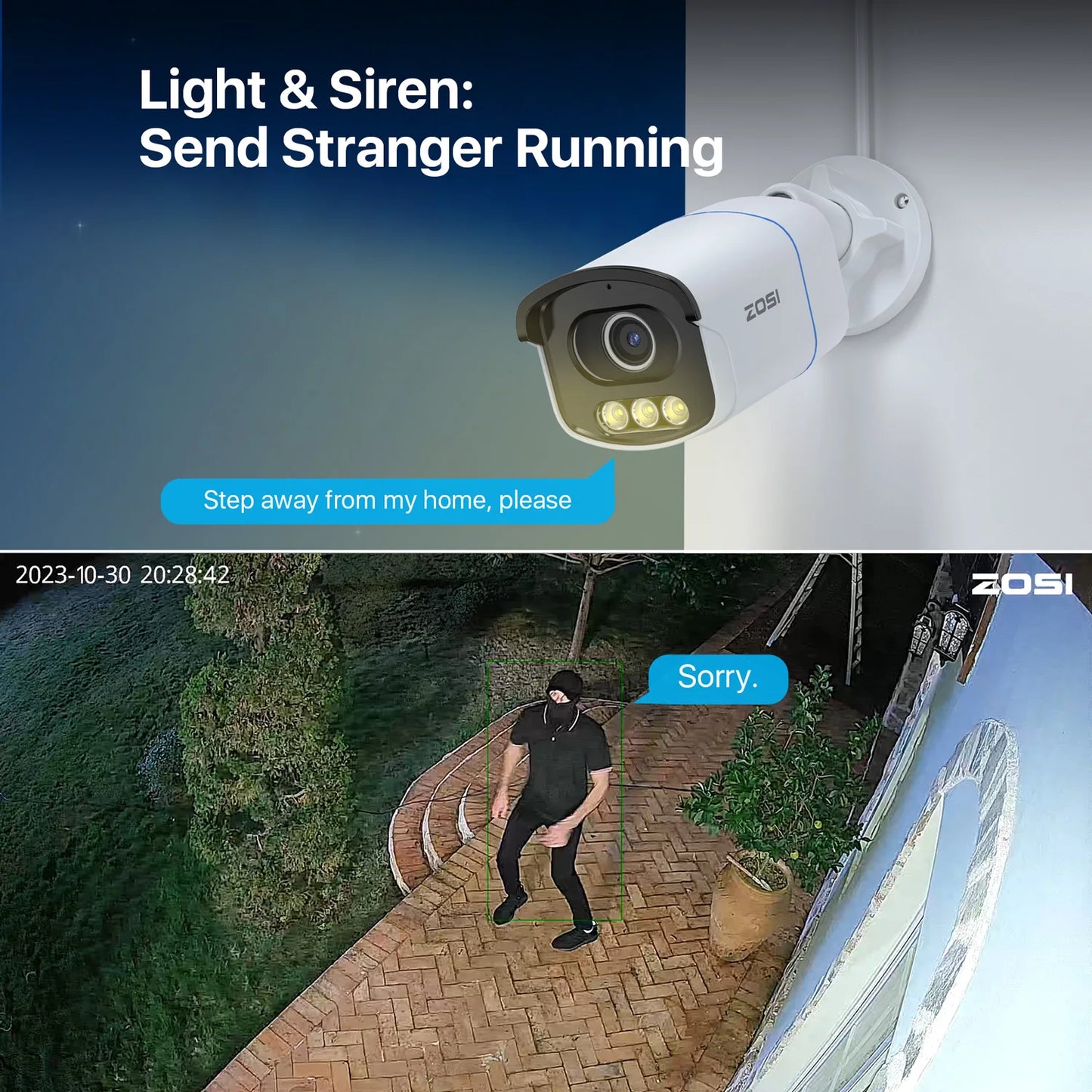 ZOSI C186A PoE Security IP Camera Aurora Lux Night Vision