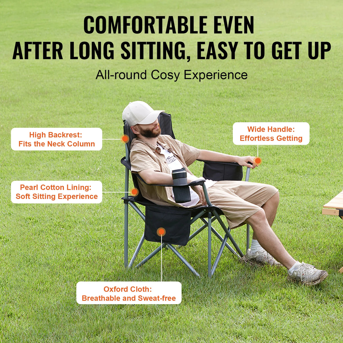 SucceBuy Portable Folding Outdoor Camping Chair for Hiking and Fishing