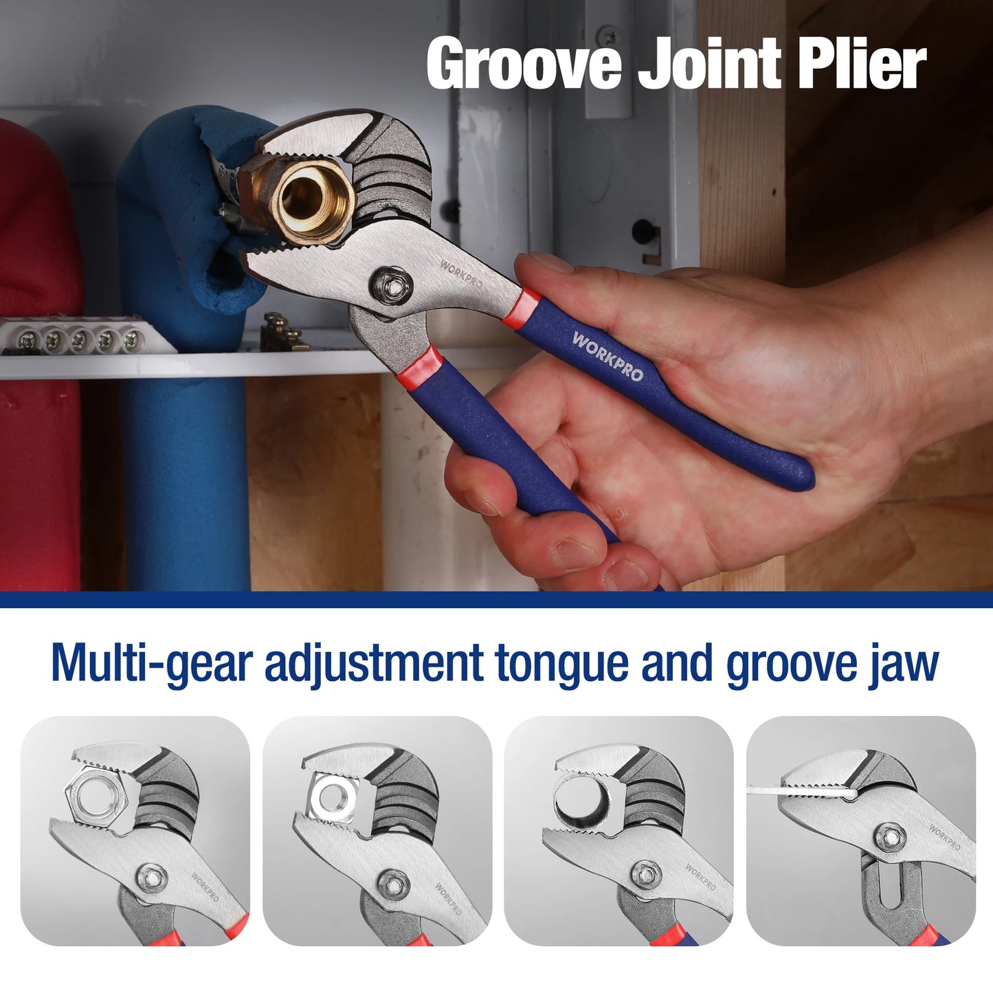 WORKPRO 7-Piece Pliers Set With Groove Joint And Long Nose
