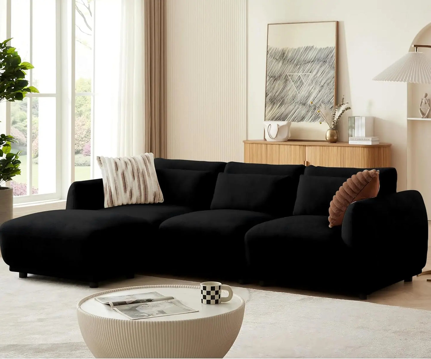 L Shaped Modular Sectional Couch With Removable Ottoman