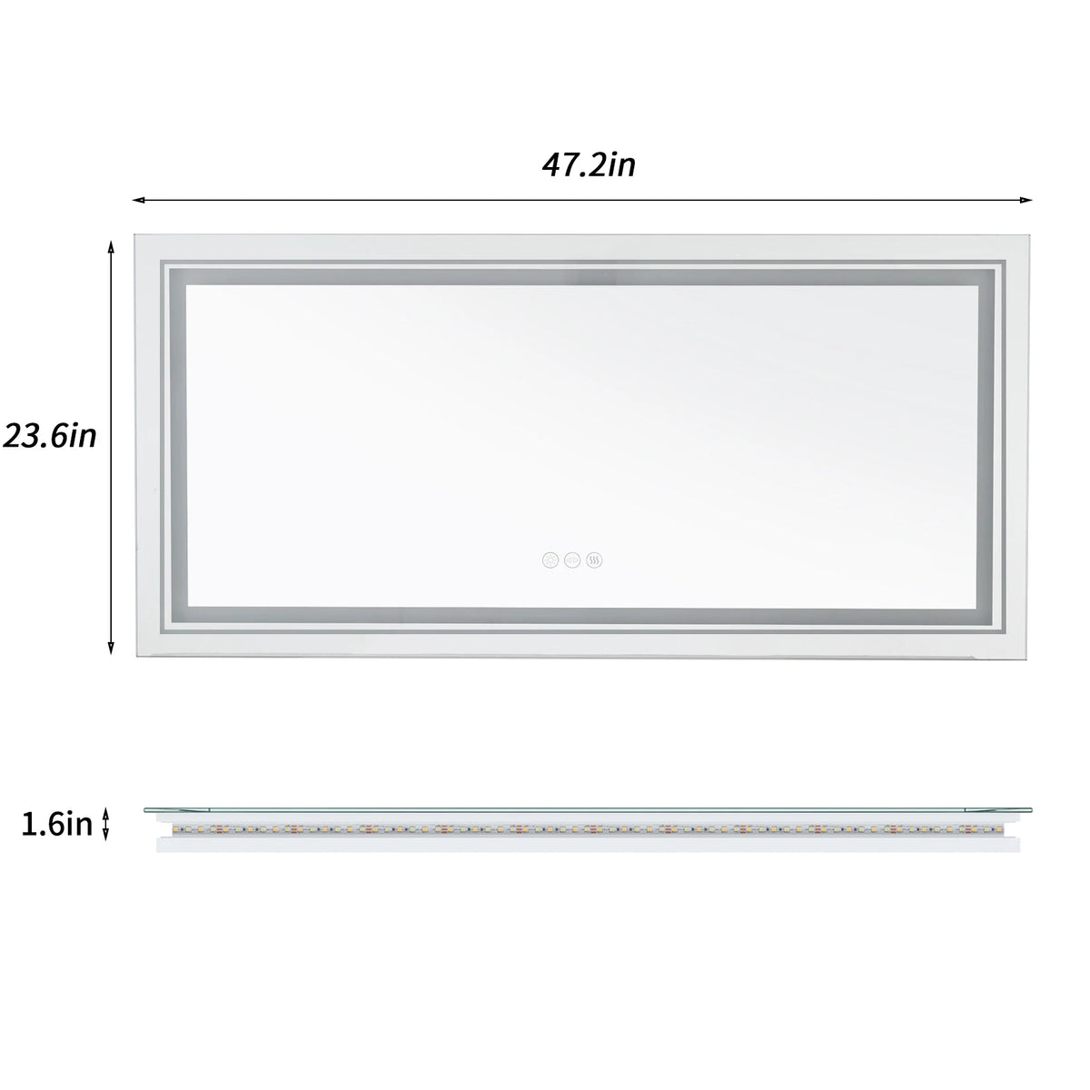 Wisfor Led Bathroom Mirror Anti Fog Dimmable Vanity Lighting