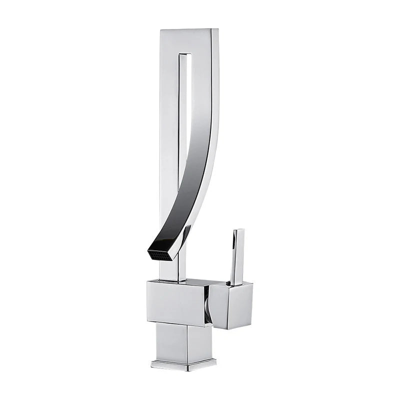 Wanmivezlo Bathroom Basin Faucet Deck Mounted Waterfall Mixer Single Handle